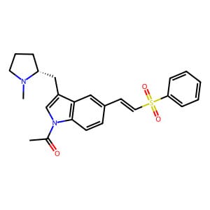 بسته ۱۰۰ گرمی 1-[3-[[(2R)-1-Methyl-2-pyrrolidinyl]methyl]-5-[(1E)-2-(phenylsulfonyl)ethenyl]-1H-indol-1-yl]ethanone